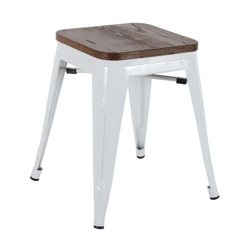 Metal Low Stool Timber Seat [BAR051] Creative Furniture Design, Cafe